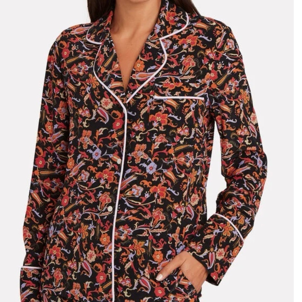 DEREK LAM 10 CROSBY Paisley Crepe Pajama Shirt Size 4